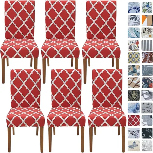 Vista 73 de SPRINGRICO Juego de 4 fundas para sillas de comedor, fundas elásticas para sillas de comedor, de elastano lavables, fundas para sillas Parsons