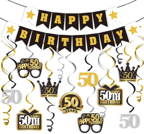 Vista 15 de LINGTEER - Set de banderines de decoración para cumpleaños