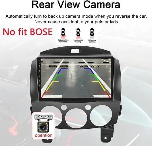 Vista 7 de para Android 13 Mazda 2 Radio 2007-2014 navegación GPS con receptor inalámbrico Carplay Android Auto 9 "IPS HD pantalla táctil Cámara invertida