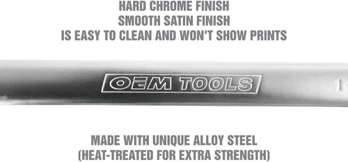 Vista 7 de OEMTOOLS 23993 Juego de llaves combinadas de 14 piezas, juego de llaves SAE de 1/4"-1-1/8", llaves Posi Grip, extremo abierto de acero tratado