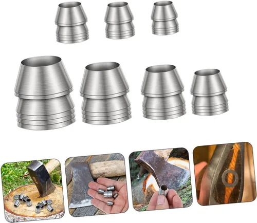 Vista 4 de DOITOOL 7 Uds. Herramientas de uñas de metal expandido, accesorios de uñas de mango de madera, cuñas cuñas para cuñas cónicas para hierro, cuña