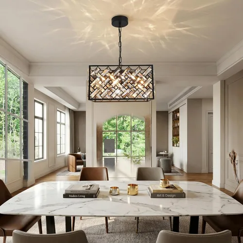 Vista 9 de Paquete de 3 luces colgantes para isla de cocina, 6000 K para isla de cocina, comedor, lámparas de iluminación colgantes de cristal de burbujas