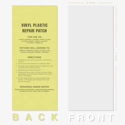 Vista 6 de Kit de reparación de piscina de vinilo, 2 parches adhesivos transparentes e impermeables para piscinas inflables, colchones de aire, juguetes