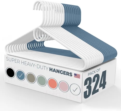 Vista 90 de Perchas Neaties de plástico muy duro, perchas de plástico para la ropa, ideales para el uso diario, perchas estándar para la ropa, hechas en EE.UU.