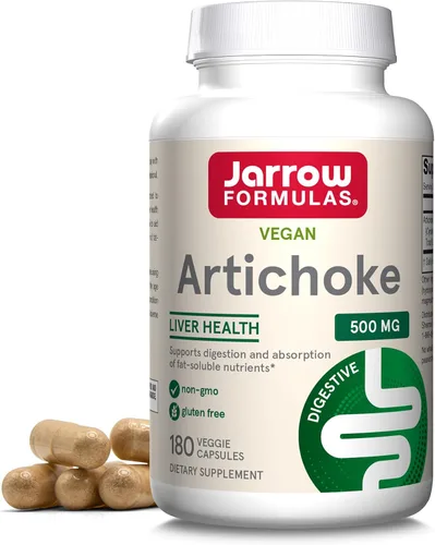 Jarrow Formulas Alcachofa 500 mg - Extracto de alcachofa estandarizado - 180 porciones (cápsulas vegetales) que apoyan la salud y la digestión del