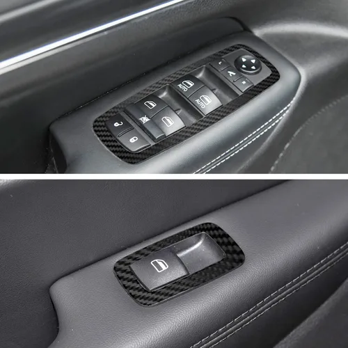 Vista 3 de YAMUDA Compatible con protección interior decorativa de fibra de carbono para SUV Grand Cherokee 2014 2015 2016 2017 2018 2019 2020 2021