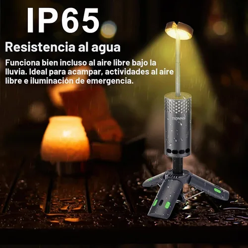 Vista 4 de Luces de Camping Recargables, Linterna de Camping Desmontable con Soporte, Lámpara de Campamento Telescópica Impermeable, Luz de Trabajo Magnética