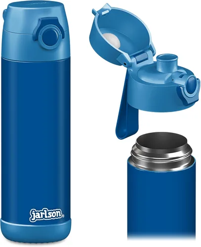 Vista 26 de Jarlson® MALI - Botella de agua para niños [18 onzas], botella térmica de acero inoxidable sin pajilla, botella de agua aislada a prueba de fugas