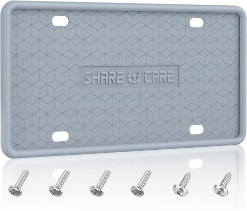 Vista 20 de QiqaMole Paquete de 2 Marcos de Matrícula Incluye 1 Marco de Matrícula de Silicona y 1 Cubierta de Matrícula de Cristal con Juego de Tornillos