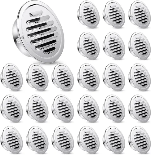 Vista 12 de Zonon 4 rejillas de ventilación de acero inoxidable Soffit de 4 pulgadas, cubierta de ventilación redonda para secadora con pantalla de malla