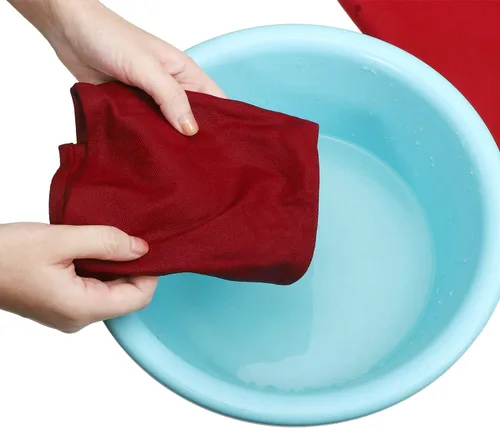 Vista 5 de Boao Juego de 2 juegos de repuesto de lona para silla de director, asiento y respaldo de silla de maquillaje, protector de taburete de lona de Rojo