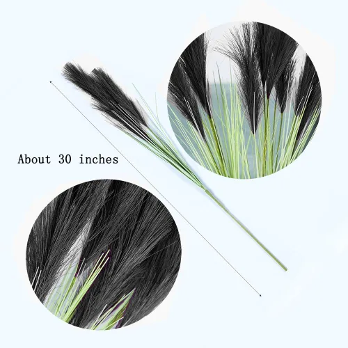 Vista 3 de UiiziC Hierba sintética de las pampas, 10 unidades, flores artificiales esponjosas para rellenos de jarrones, ramos de fiesta de boda, decoración