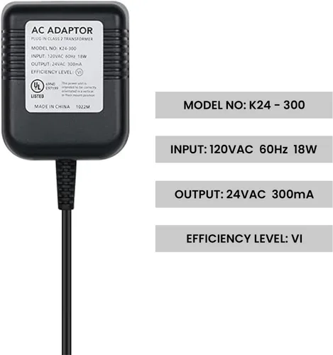 Vista 4 de Degrii Transformador de 24 V adecuado para todos los termostatos inteligentes y timbres de timbre de anillo, compatible con termostato inteligente