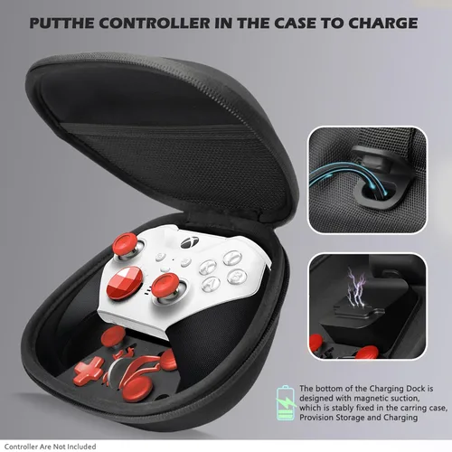 Vista 2 de Component Pack for Xbox Elite Wireless Controller Series 2 ,Includes 1 Carrying Case 1 Controller power cord 1 Dock, 4 Paddles, 2 DPads,6