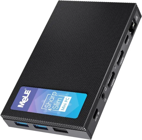 Vista 10 de MeLE Mini PC sin ventilador Quieter 4C N150 (Beat N100, N97), 16GB 512GB Mini computadora de escritorio Win 11, Full funcional USB-C, 2.4/5G Wi-Fi