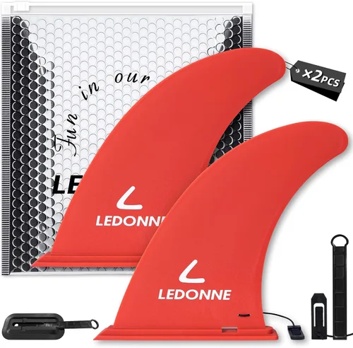 Vista 11 de LEDONNE Aleta de centro de surf y SUP de 9 pulgadas, 2 piezas (USD 4.99/1 piezas) con 1 pin adicional Instalación sin herramienta-Aleta de 9