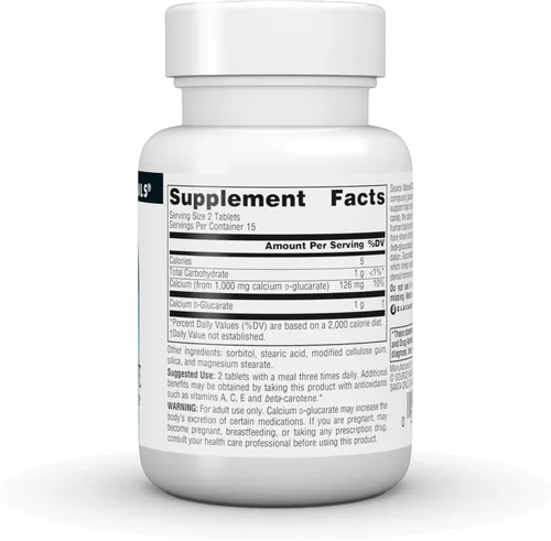 Vista 3 de Source Naturals Calcio D-Glucarato 500mg Desintoxicante Celular - 30 Tabletas