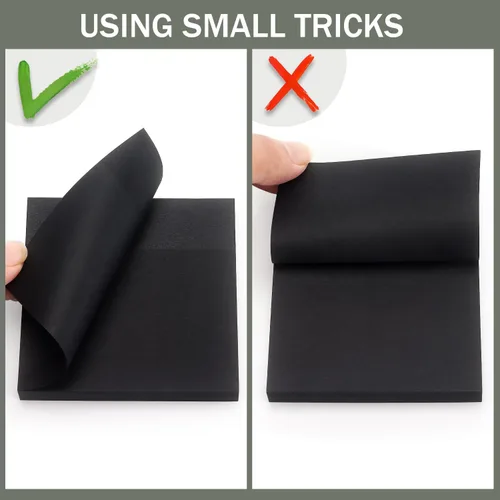 Vista 5 de Notas adhesivas 3x3 Notas autoadhesivas Colores brillantes Notas adhesivas 4 blocs 90 hojas/bloc (negro)