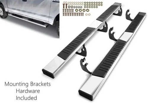 Vista 2 de Estribos cromados de 6 pulgadas compatibles con Chevy Silverado/Gmc Sierra 1500 2019-2024, Chevy Silverado/Gmc Sierra 2500/3500HD Crew Cab