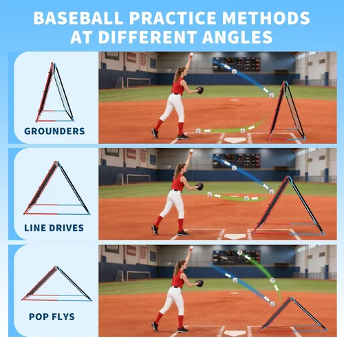 Vista 4 de 2-in-1 Baseball Pitching and Rebound Net, Trainer and Return Screen for Pitching Practice