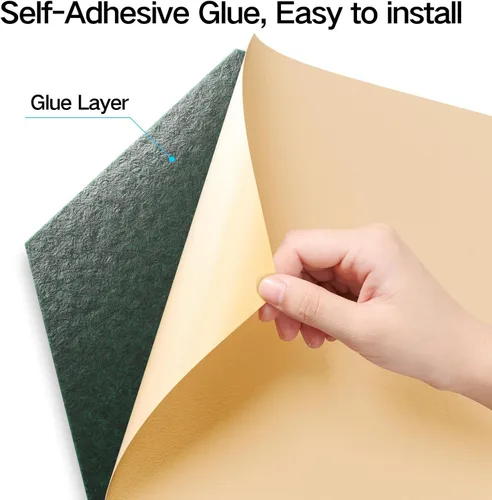 Vista 26 de Paquete de 12 paneles acústicos autoadhesivos de 12 x 10 x 0.4 pulgadas, paneles de espuma a prueba de sonido con alta densidad, elegante diseño