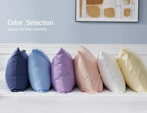 Vista 5 de Sunflower Juego de 2 fundas de almohada tamaño Queen, 100% algodón, 2 fundas de almohada Queen de 20 x 30 pulgadas, color ceniza, suaves