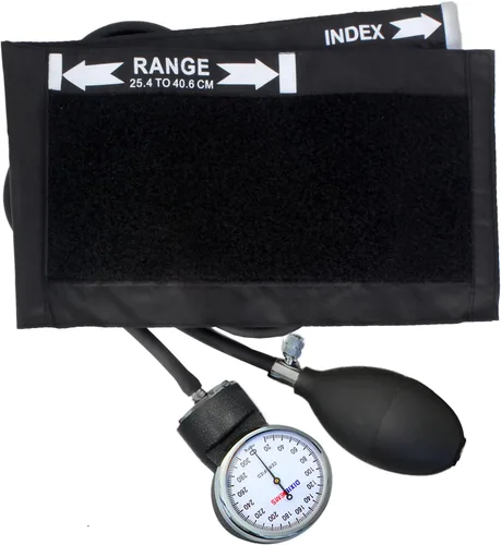 Dixie EMS tensiómetro aneroide de lujo con mango para la presión arterial., Negro, 1, 1