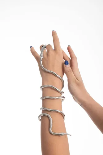 Vista 5 de KEHAWK Gargantilla de serpiente punk flexible ajustable con diseño de serpiente flexible y multiusos, para mujer, Zinc, No es una piedra preciosa