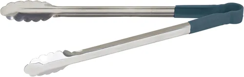 Vista 6 de Winco Pinzas para servir de acero inoxidable de 9 pulgadas con mango antideslizante, color azul