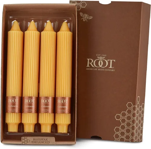 Vista 34 de Root Candles Velas de cena sin perfume Smooth Collenette de 7 pulgadas, caja de 4, Butterscotch