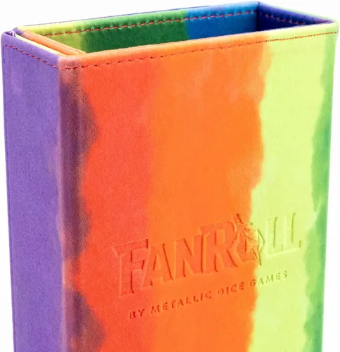 Vista 3 de FanRoll - Torre de dados plegable: acuarela arco iris, juego de rol, accesorios de dados para Calabozos y Dragones