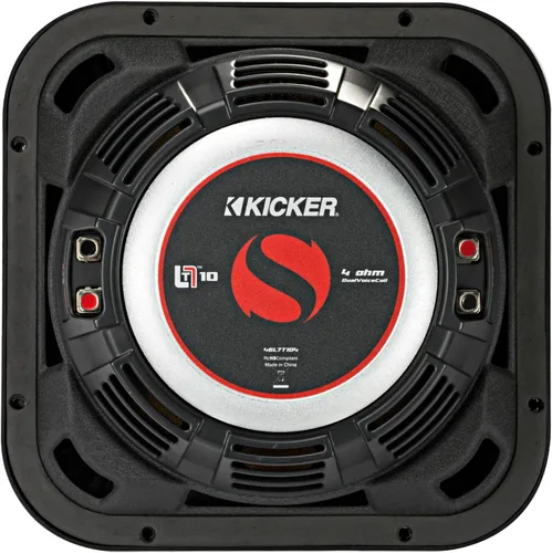 Vista 5 de KICKER Subwoofer delgado 46L7T104 L7T L7 de 10 pulgadas (9.8 in), bobina de voz doble, 4 ohmios, 500 vatios