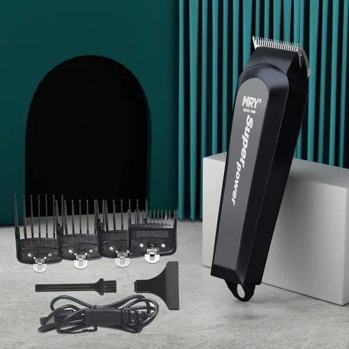 Vista 9 de MRY Cortadora de pelo inalámbrica, pantalla LCD recargable, guía profesional, peinetas para hombres y mujeres, kit de corte de pelo