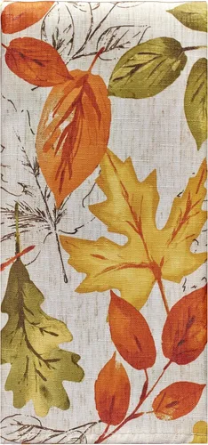 Vista 7 de Elrene Home Fashions - Servilletas de tela con estampado de hojas de otoño, 17 x 17 pulgadas, juego de 8