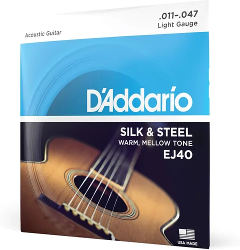 D'Addario EJ40, cuerdas de seda y acero para guitarra folclórica, 11-47