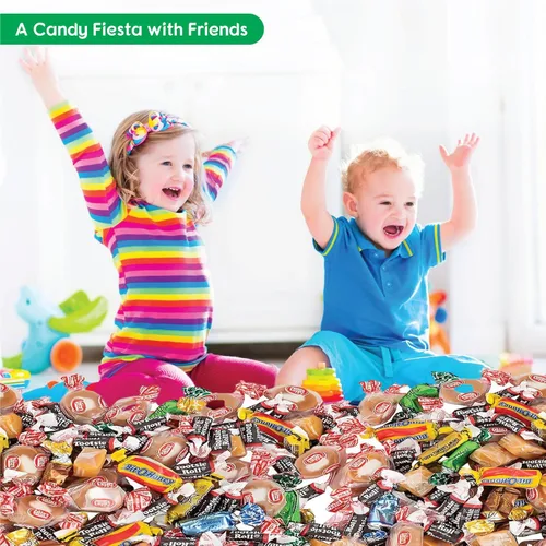 Vista 4 de Fun Express Paquete variado de caramelos masticables de 4 libras, mezcla surtida envuelta individualmente a granel para Halloween, piñata, recuerdos