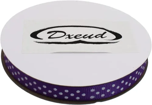 Vista 3 de Cinta de grogrén de lunares de 25 yardas cada rollo, 100% poliéster (3/8 pulgadas, morado)