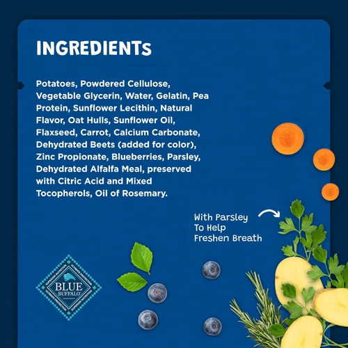 Vista 5 de Blue Buffalo Dental Bones - Mini golosinas dentales naturales para masticar para perros, (5-15 libras) bolsa de 12 onzas