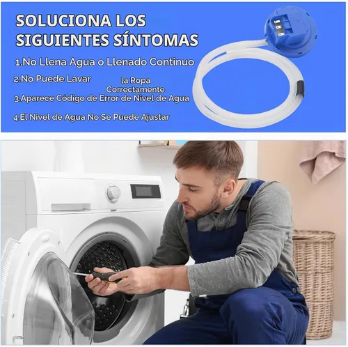 Vista 4 de DC96-01703H Interruptor de nivel de agua para lavadora Samsung Sensor de presión Accesorios de reemplazo DC96-01703N Azul