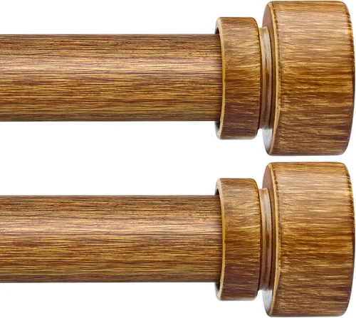 Vista 23 de Barras de cortina de secuoya antigua para ventanas de 28 a 48 pulgadas, 1 pulgada de diámetro, bohemio, decorativo, resistente, barra de cortina