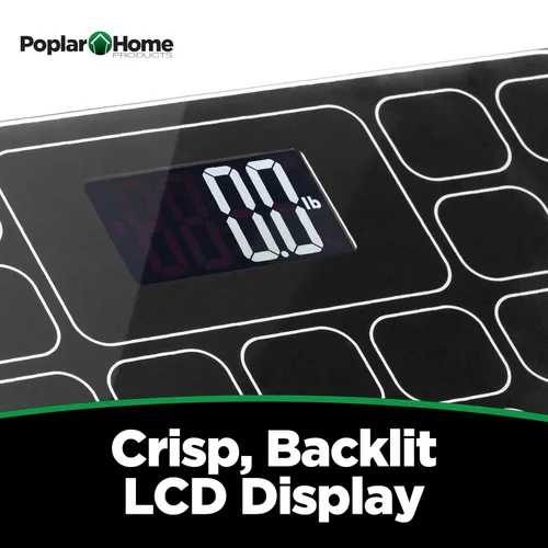 Vista 5 de Báscula digital de baño para un peso corporal preciso, báscula negra ultra fina con pantalla LCD fácil de leer, diseño de paso automático, 4