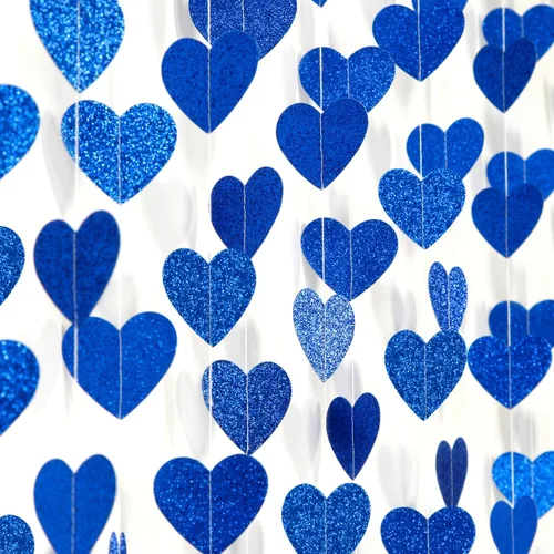 Vista 15 de Guirnalda iridiscente de anillo de corazón iridiscente de 52 pies para decoración de despedida de soltera de compromiso, pancarta holográfica