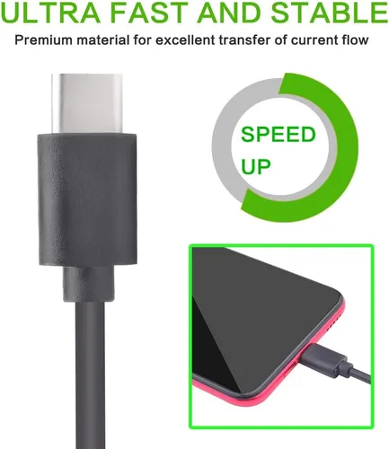 Vista 5 de Sqrmekoko Cable de carga USB-C para altavoces Bluetooth JBL Charge 5, Flip 5, Charge 4 y Pulse 4 - Cable de alimentación de repuesto para altavoz