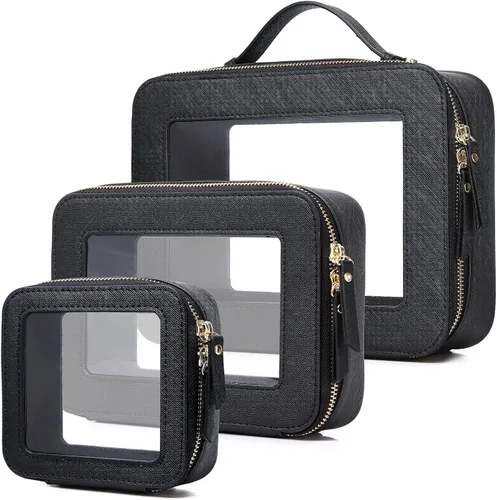 Vista 73 de Bolsa de maquillaje transparente (negro L)