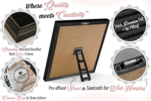 Vista 63 de Letrero de fieltro morado para el regreso a clases con marco blanco de madera rústica, letrero de tablero de letras de granja con soporte, mensaje