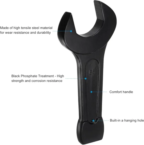Vista 24 de uxcell Llave de golpe de extremo abierto de 0.945 in, herramienta de mano de llave de cabeza única de acero de alta resistencia