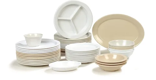 Vista 8 de Carlisle FoodService Products Dallas Ware - Plato de plástico reutilizable para aperitivos con borde para bufés, hogar y restaurantes, melamina, 5.5