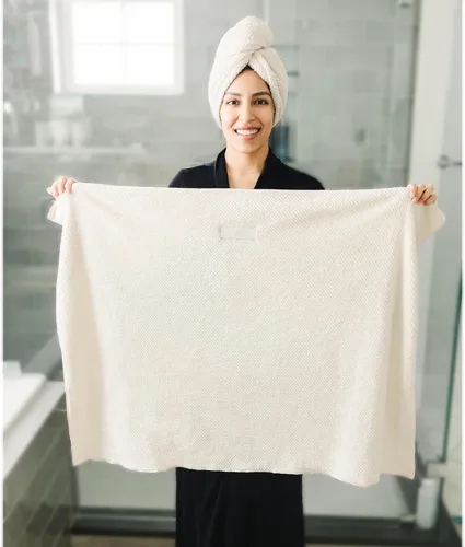 Vista 2 de ROLSHOL Paquete de 2 Toallas Grandes de Microfibra para el Cabello para Mujeres, Súper Absorbentes y de Secado Rápido, Envoltorio de Toalla