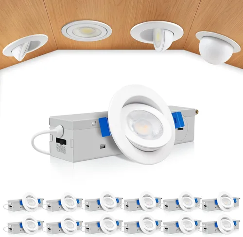Vista 37 de Luces empotrables LED cardán de 2 pulgadas, 5CCT, 5W 550LM, color Blanco
