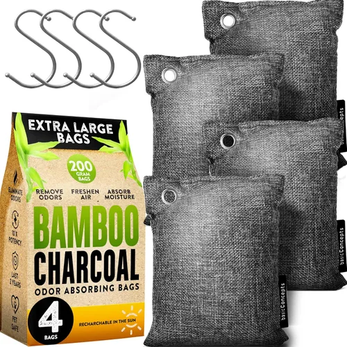 Vista 2 de Bolsas de carbón absorbentes de olores (paquete de 4, 7.05 onzas cada uno) y kit de rizador de pestañas (oro rosa)